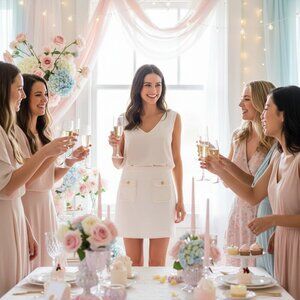 Ann Taylor Chic Cream Mini Skirt with Button and fringe Accents - Sz 4